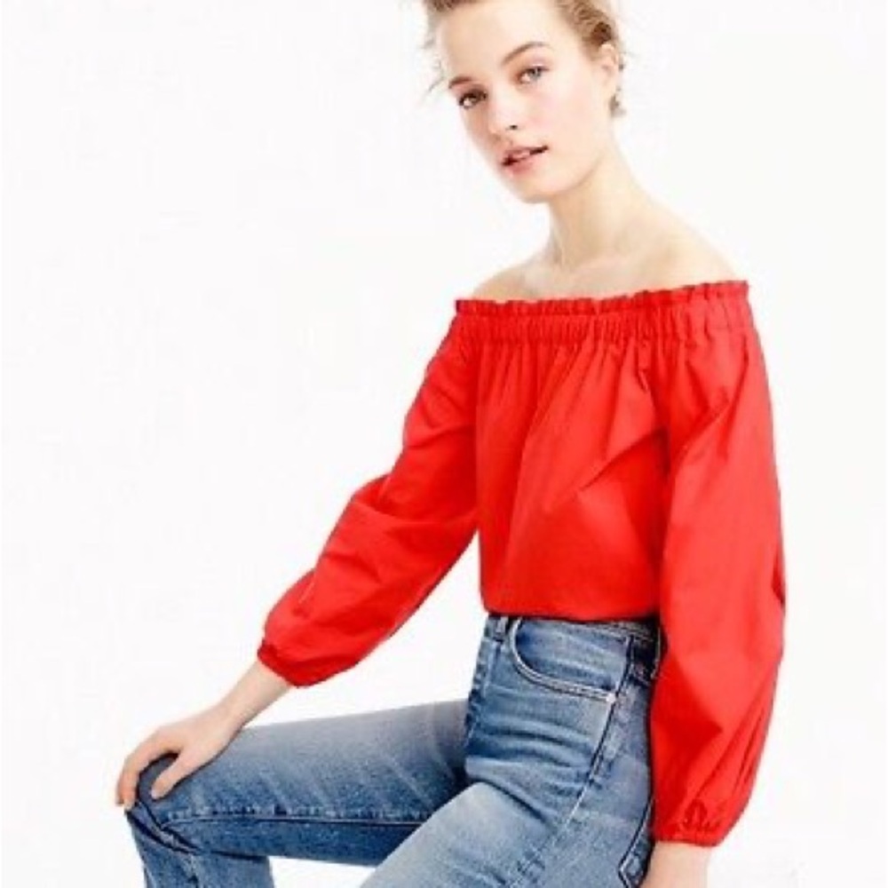 J.Crew Poplin Off-the-shoulder Top